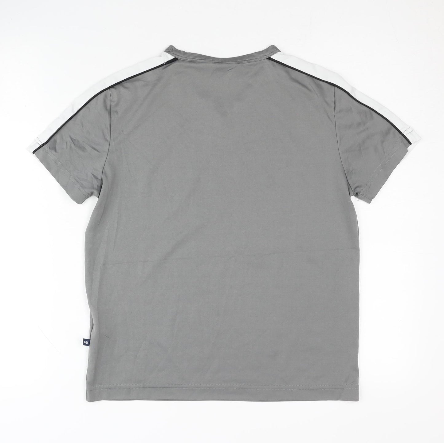 Fishbone Unisex Grey Polyester T-Shirt, Size S