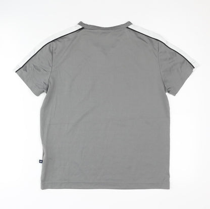 Fishbone Unisex Grey Polyester T-Shirt, Size S