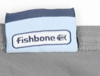 Fishbone Unisex Grey Polyester T-Shirt, Size S