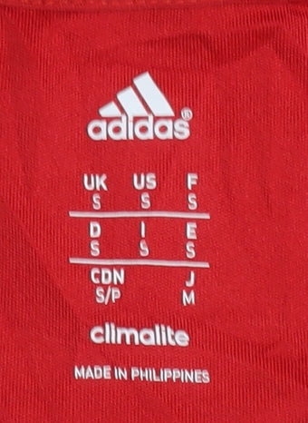 adidas Men's Red T-Shirt, Size S, Sports Style