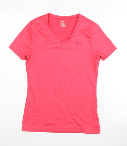 Puma Women's Red V-Neck T-Shirt, Size 10