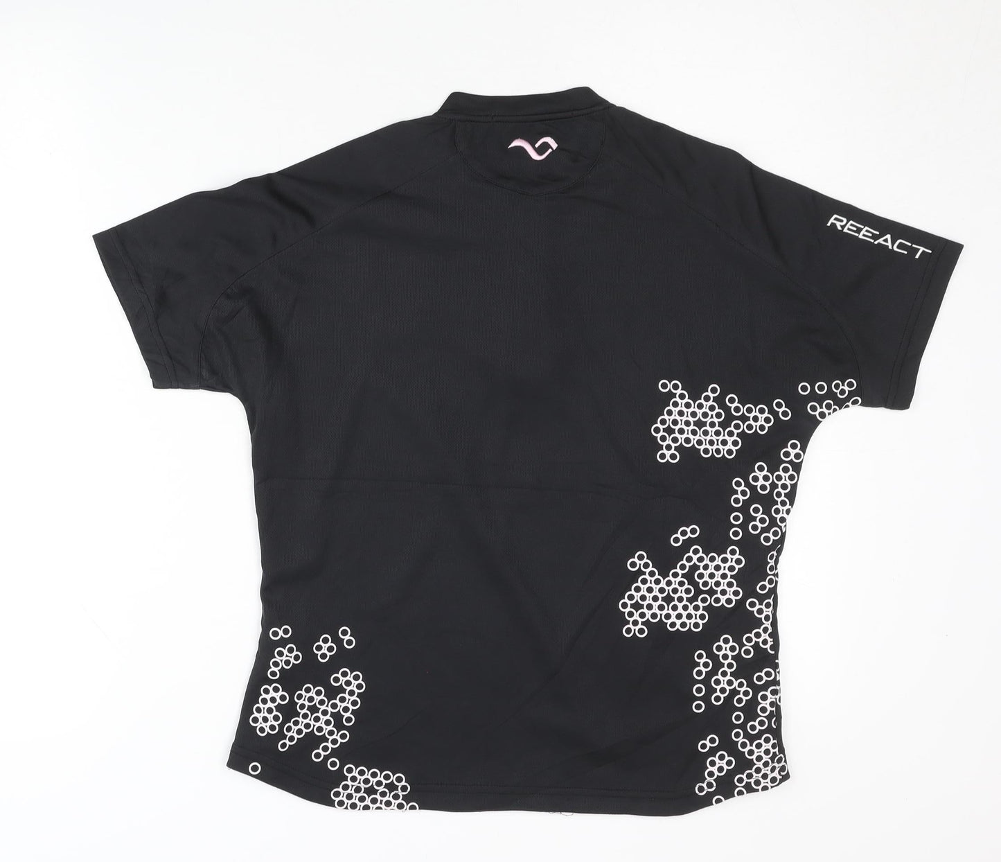 Reeact Women's Black Pullover M Short Sleeve Top