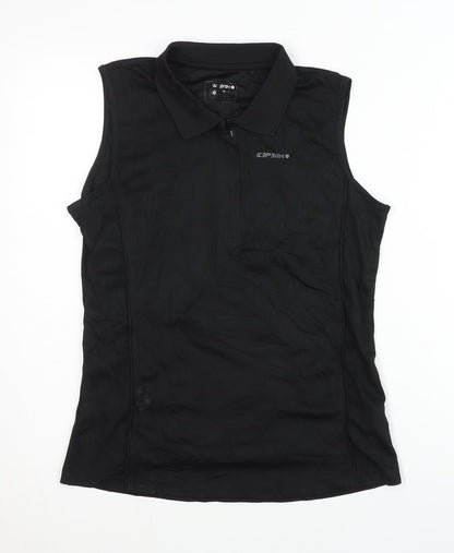Icepeak Women's Black Sleeveless Polo Top Size 12