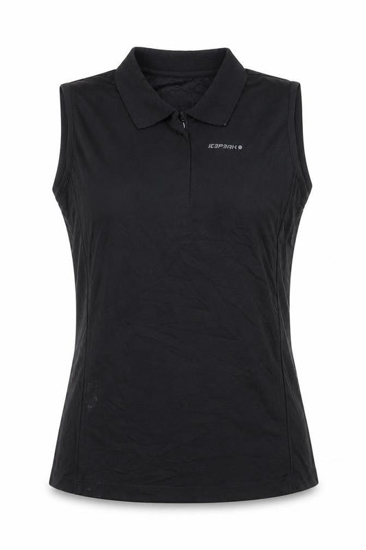 Icepeak Women's Black Sleeveless Polo Top Size 12