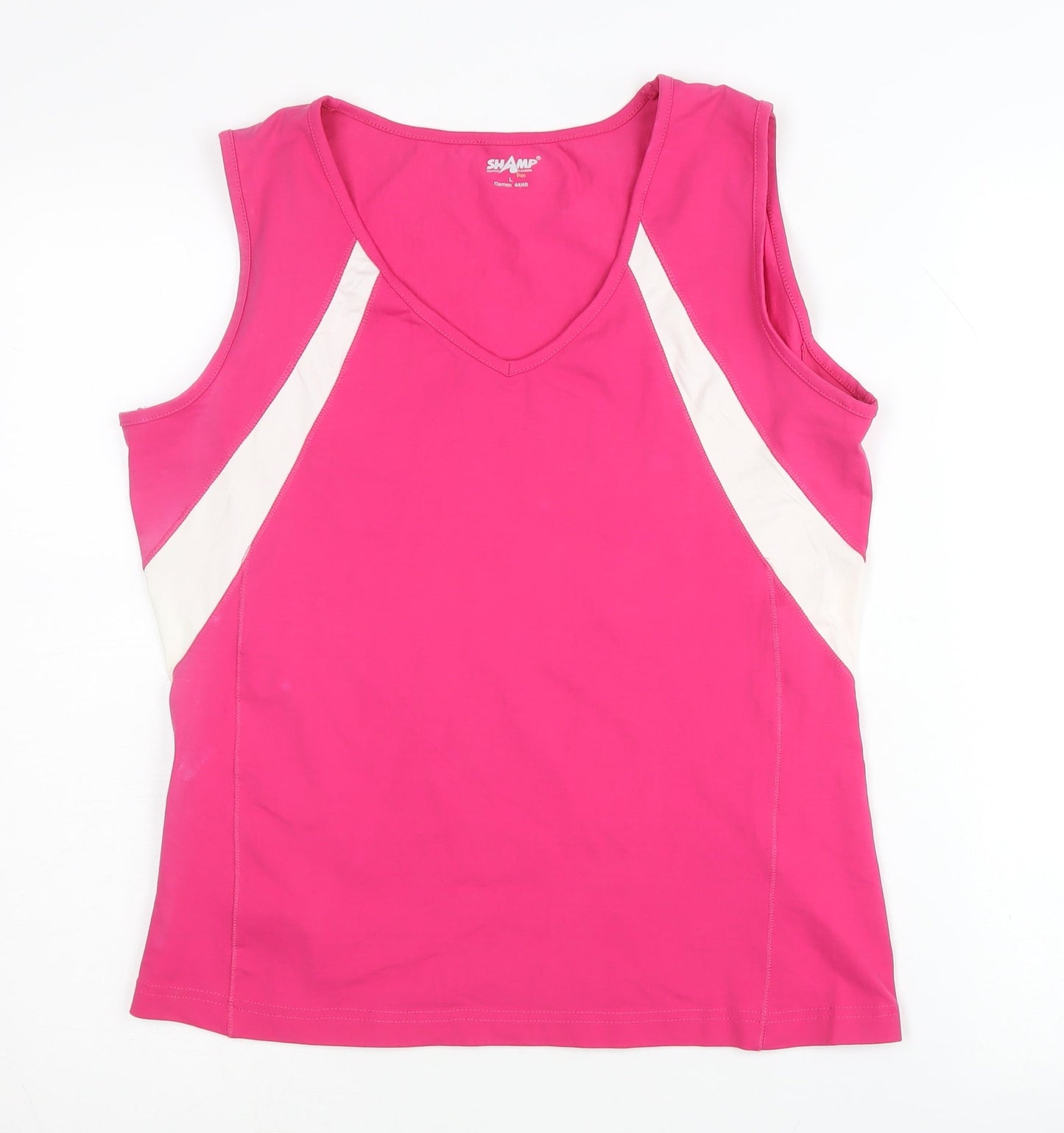 Shamp Women's Pink V-Neck Tank Top, Size 16