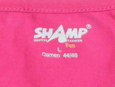 Shamp Women's Pink V-Neck Tank Top, Size 16