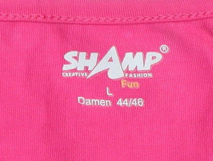 Shamp Women's Pink V-Neck Tank Top, Size 16