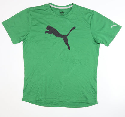 Puma Men's Green T-Shirt, Size L, Gym & Training