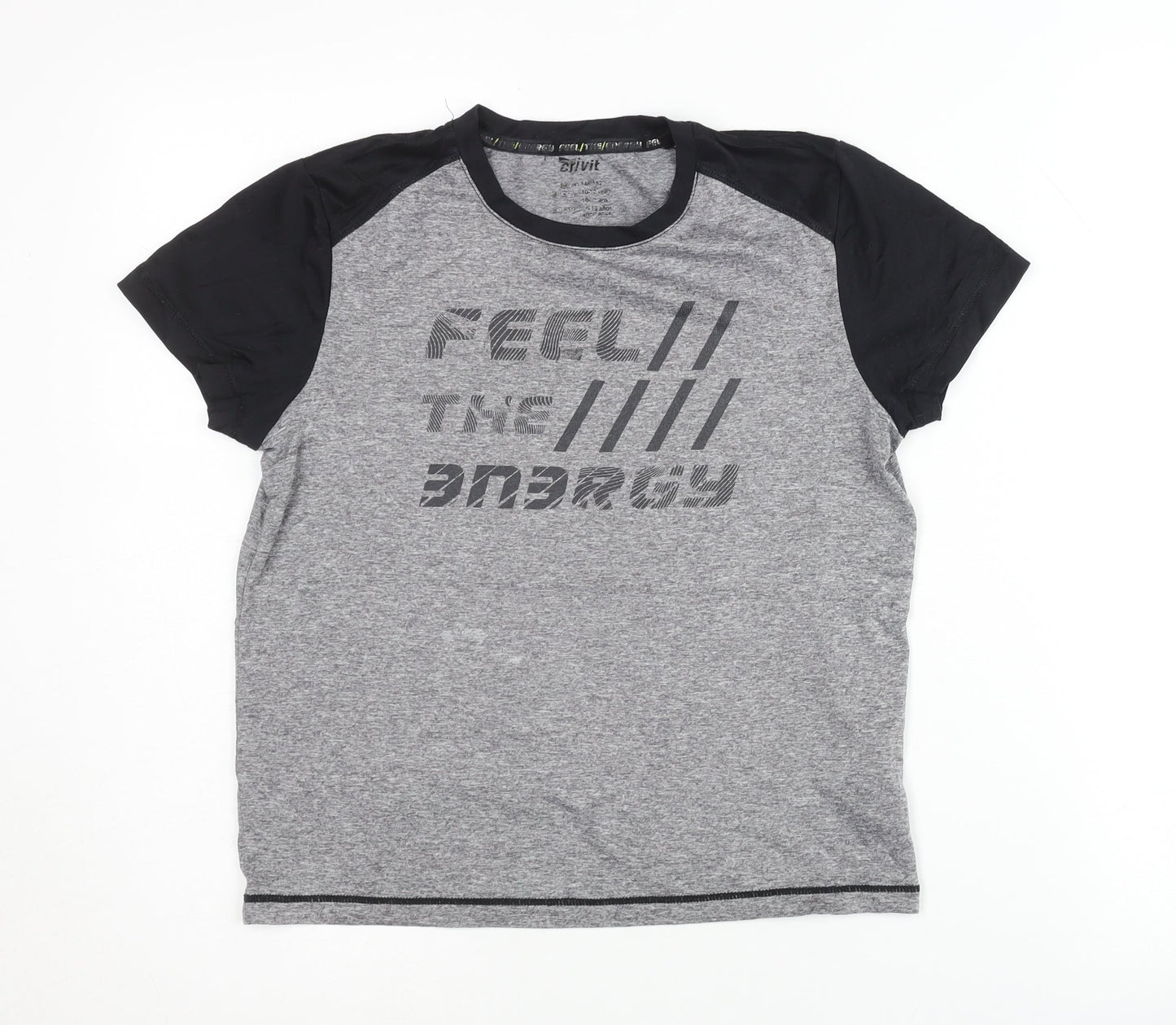 Crivit Boys Grey Sports T-Shirt, 11-12 Years, Breathable