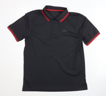 Active Men's Black Polo Shirt - Size S, Breathable