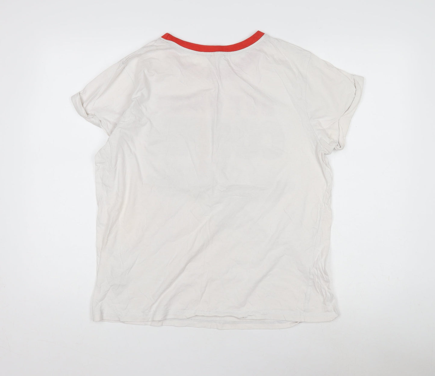 Womens UK Size 16 FRIENDS White Ringer T-Shirt