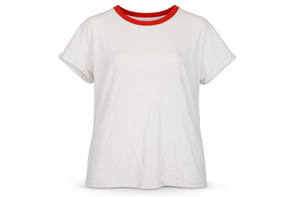 Womens UK Size 16 FRIENDS White Ringer T-Shirt