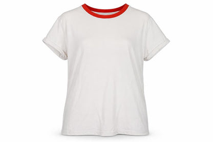 Womens UK Size 16 FRIENDS White Ringer T-Shirt