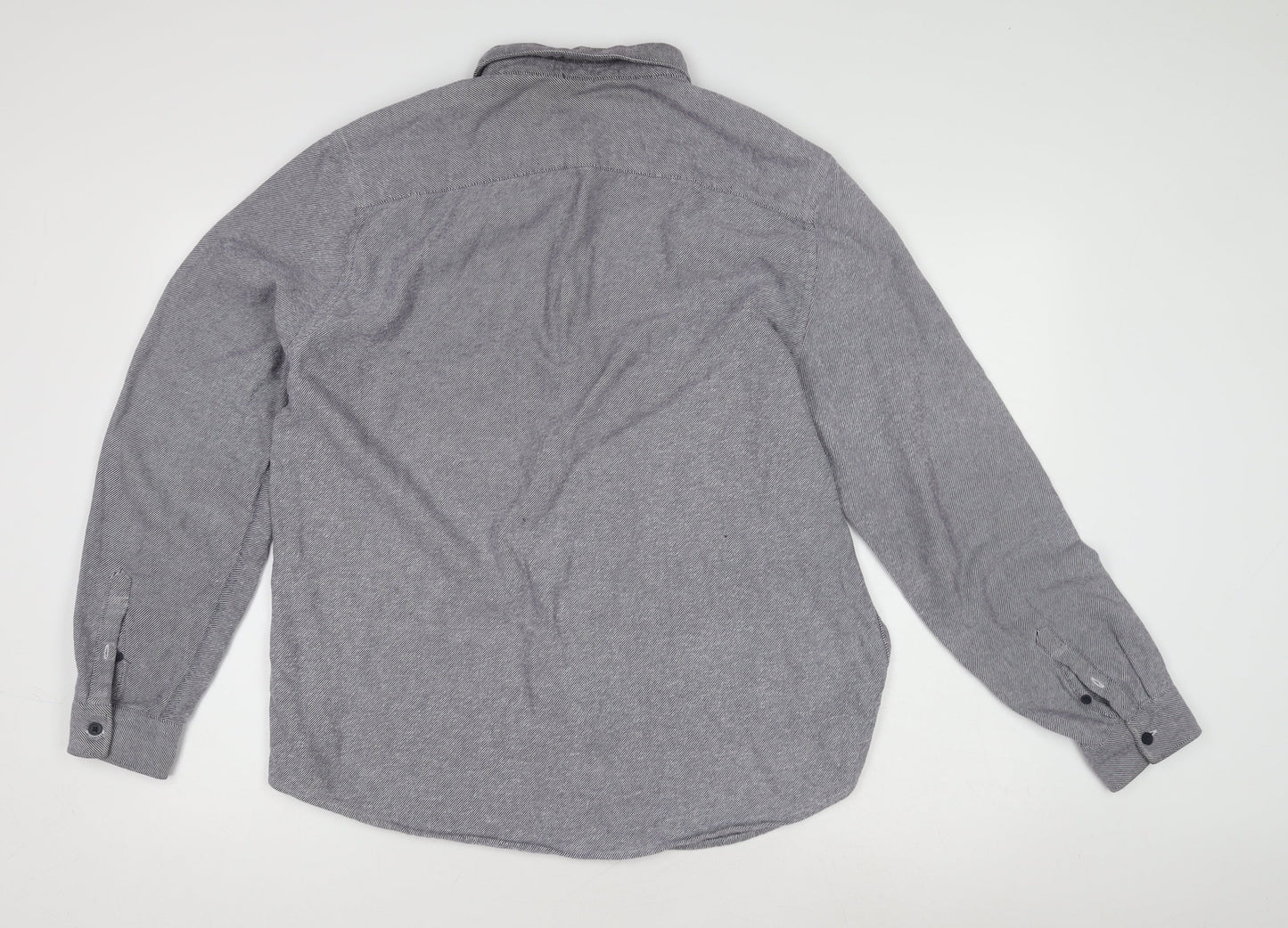 Red Herring Men's Grey Long Sleeve Button-Up Shirt L