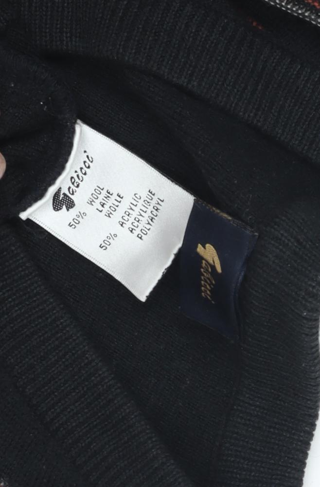 Felici Men's Black Striped Pullover Jumper L