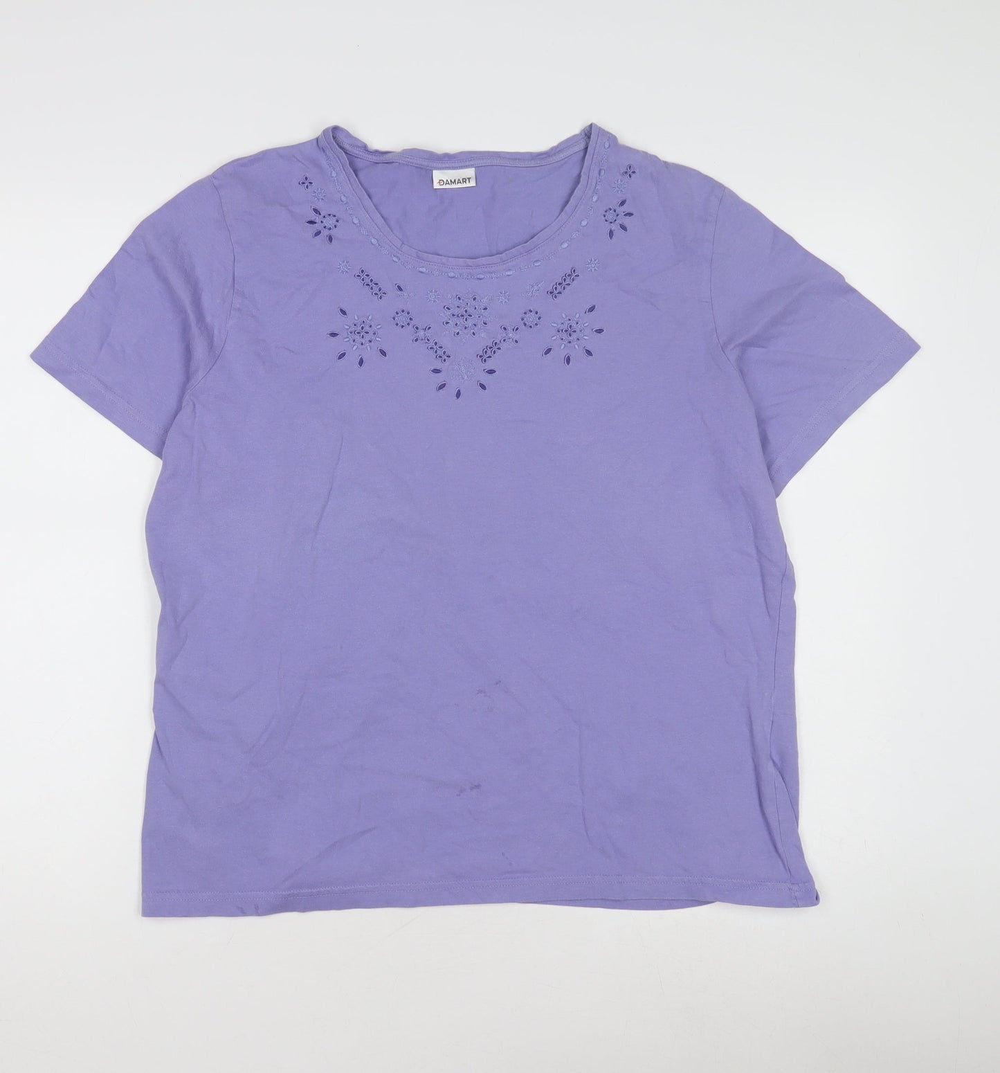 Damart Purple Women’s T-Shirt with Embroidery, M
