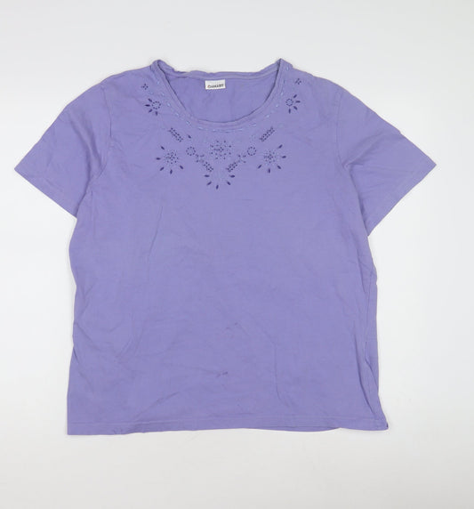 Damart Purple Women’s T-Shirt with Embroidery, M