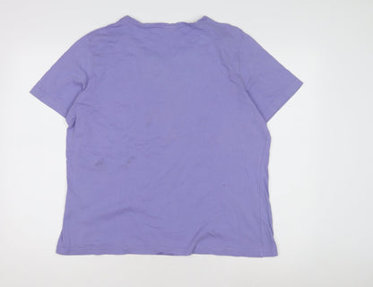 Damart Purple Women’s T-Shirt with Embroidery, M