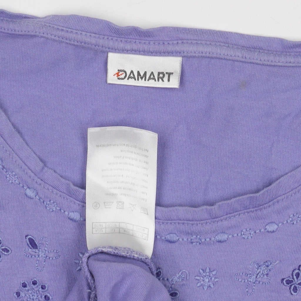 Damart Purple Women’s T-Shirt with Embroidery, M