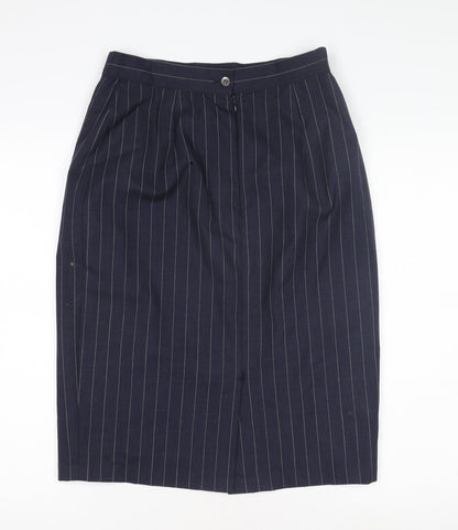 Carla Carini Women's Blue Striped Pencil Skirt Size 12