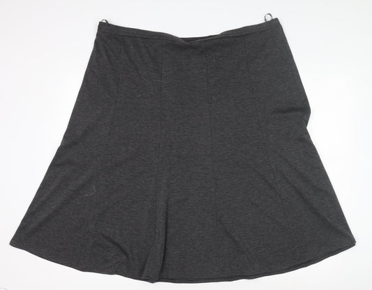 Bonmarché Women's Grey A-Line Skirt Size 22