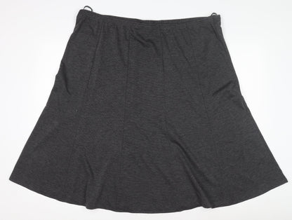 Bonmarché Women's Grey A-Line Skirt Size 22