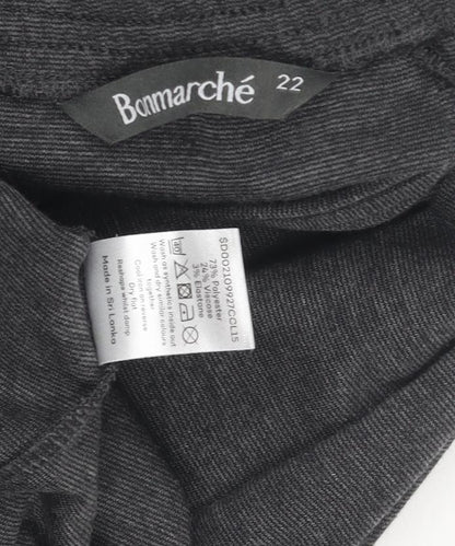 Bonmarché Women's Grey A-Line Skirt Size 22