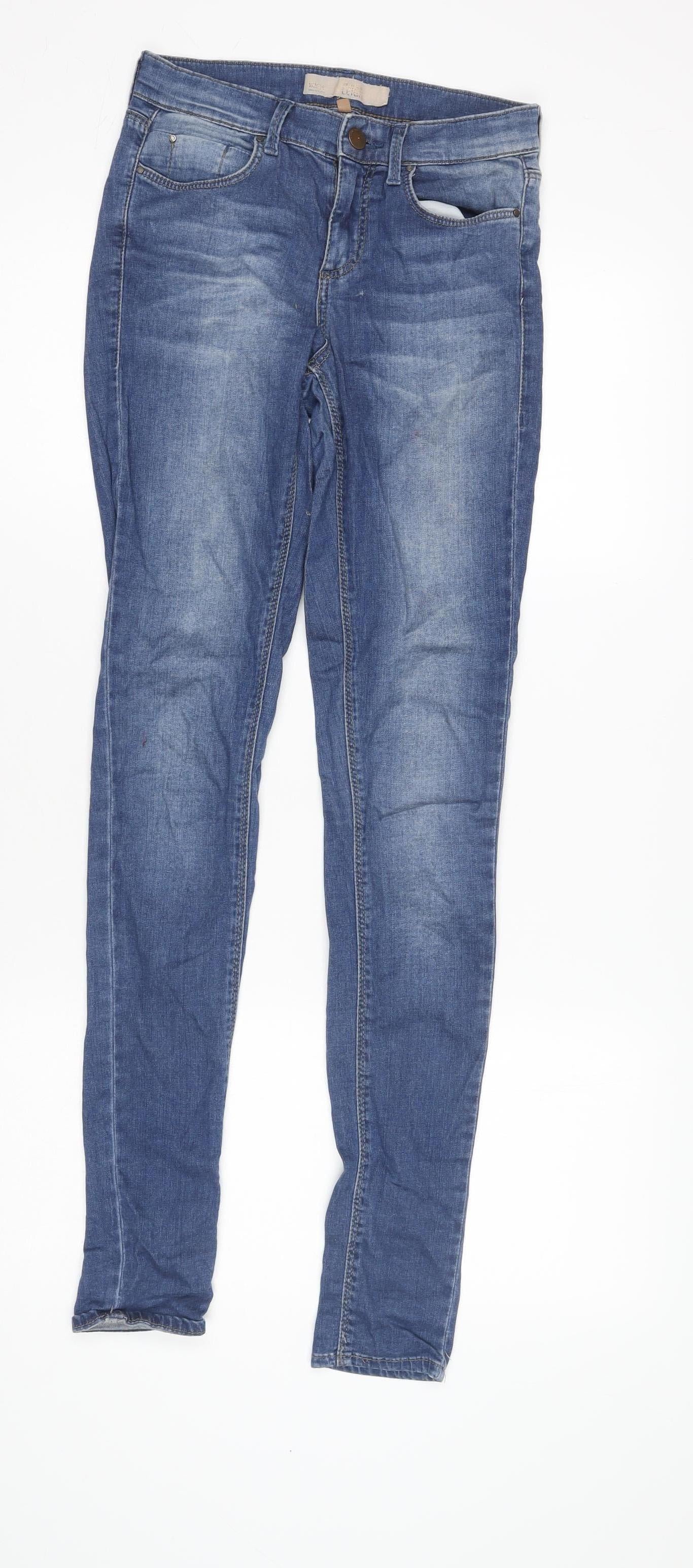 Topshop Women's Blue Skinny Jeans, Size 8, Stretch Fabric