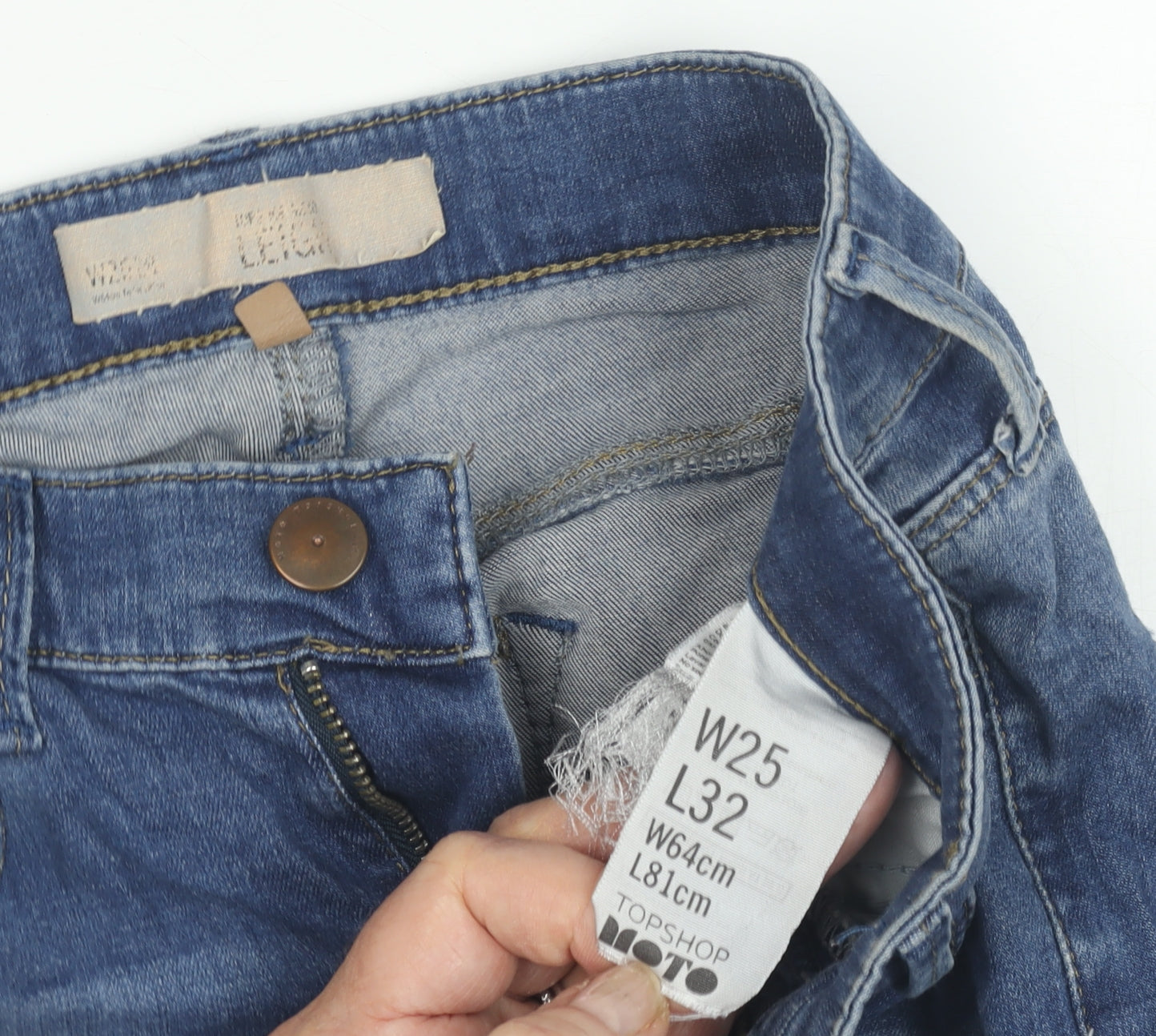 Topshop Women's Blue Skinny Jeans, Size 8, Stretch Fabric