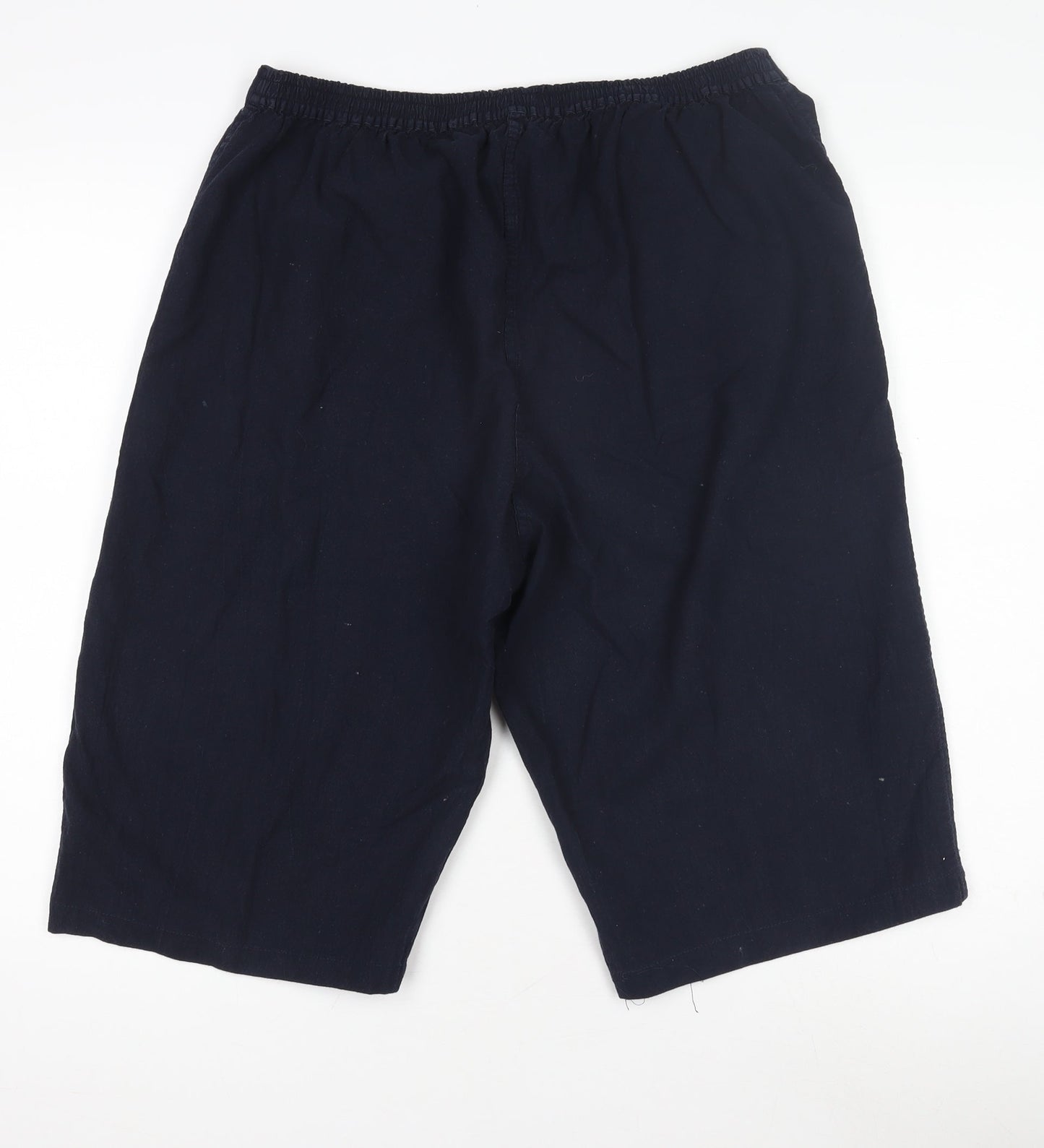 Bonmarché Women's Navy Bermuda Shorts - Size M, 100% Cotton