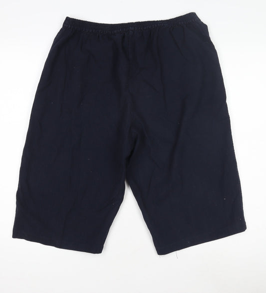 Bonmarché Women's Navy Bermuda Shorts - Size M, 100% Cotton