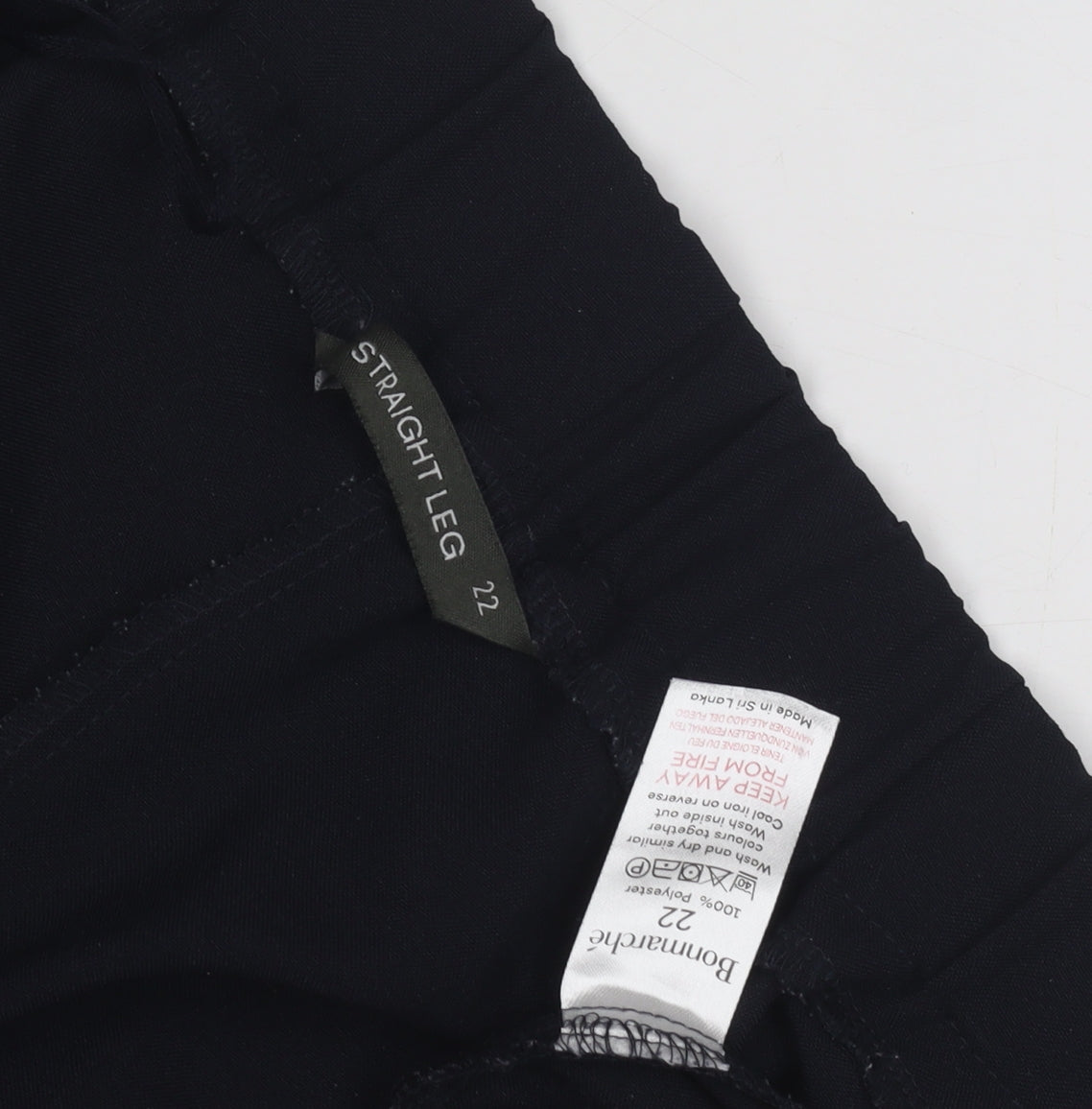 Bonmarche Women's Size 22 Black Straight Leg Trousers