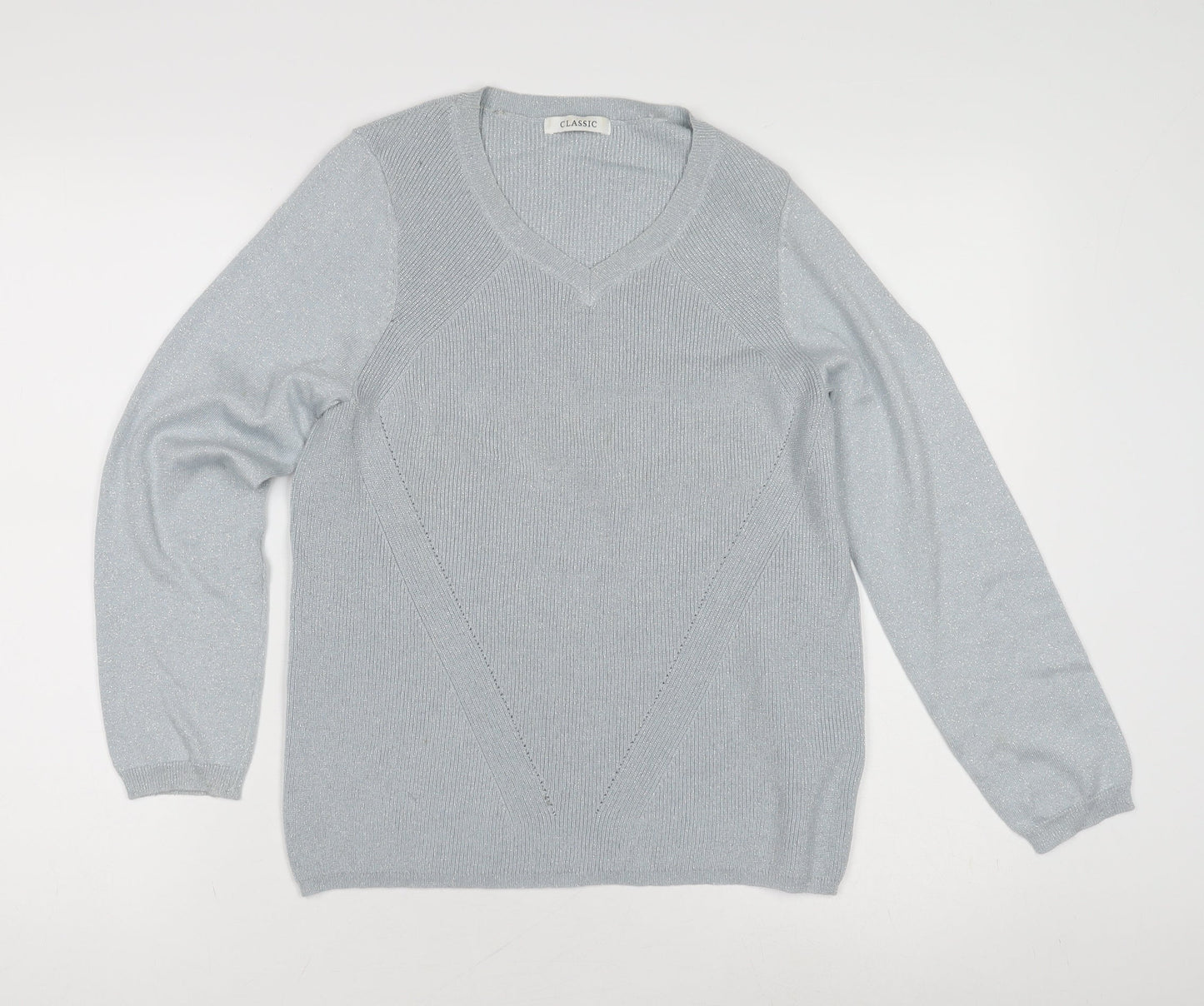 Womens UK Size 12 Marks and Spencer Silver Pullover Jumper