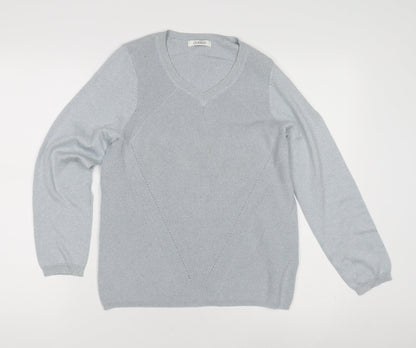 Womens UK Size 12 Marks and Spencer Silver Pullover Jumper