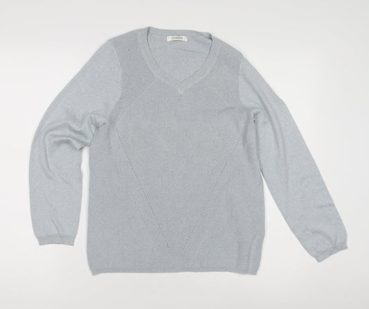 Womens UK Size 12 Marks and Spencer Silver Pullover Jumper