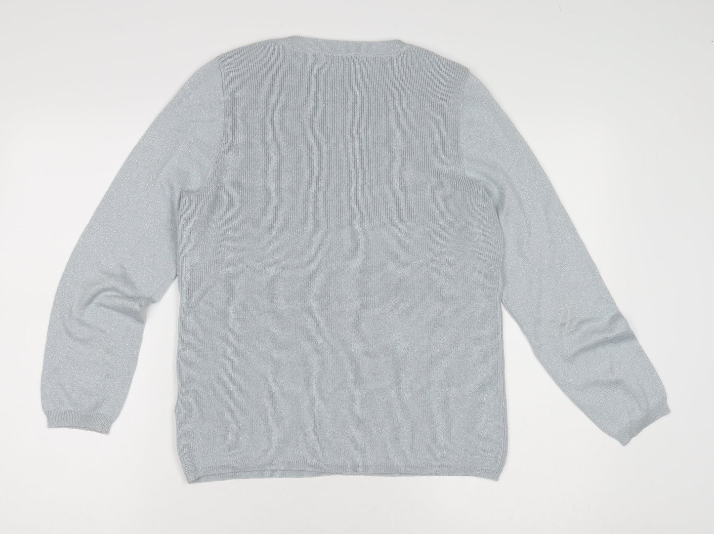 Womens UK Size 12 Marks and Spencer Silver Pullover Jumper