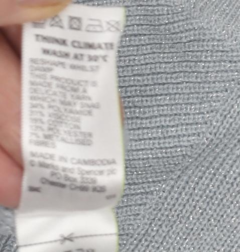 Womens UK Size 12 Marks and Spencer Silver Pullover Jumper