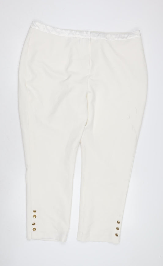 Joanna Hope Women's White Straight Leg Trousers Size 22