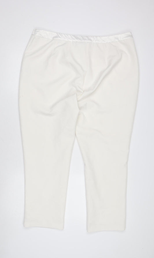 Joanna Hope Women's White Straight Leg Trousers Size 22