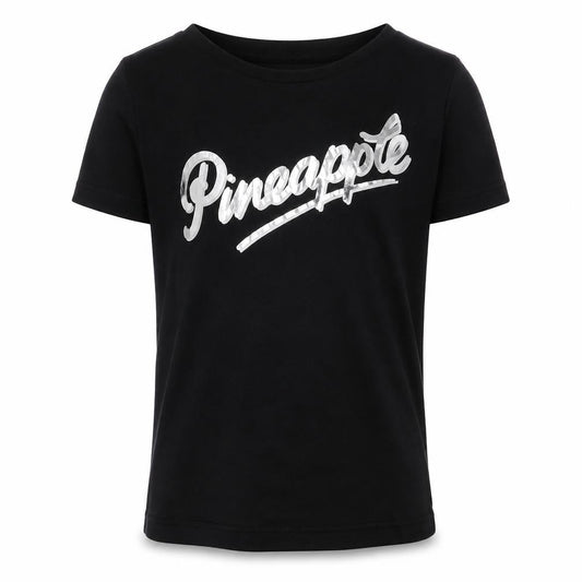 Pineapple Girls Black Graphic T-Shirt Age 9-10 Years