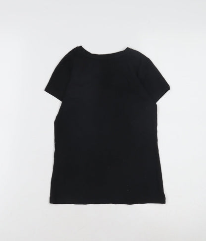 Pineapple Girls Black Graphic T-Shirt Age 9-10 Years