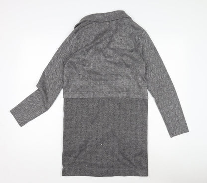 Miss Selfridge Grey Checked Coatigan UK 10 for Women