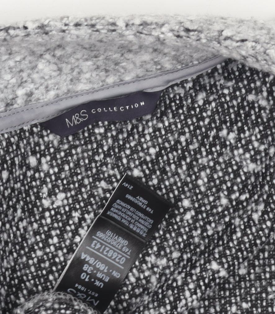 Womens UK Size 10 Marks and Spencer Grey Overcoat