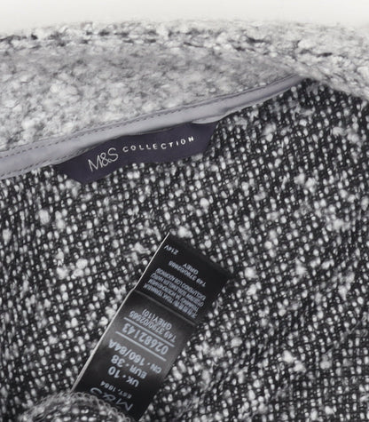 Womens UK Size 10 Marks and Spencer Grey Overcoat