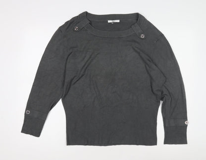 Kiss Collection Women's Black XL Boat Neck Jumper