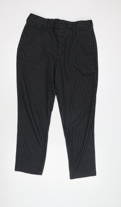 Womens UK Size 12 Zara Regular Fit Dress Pants Black Trousers