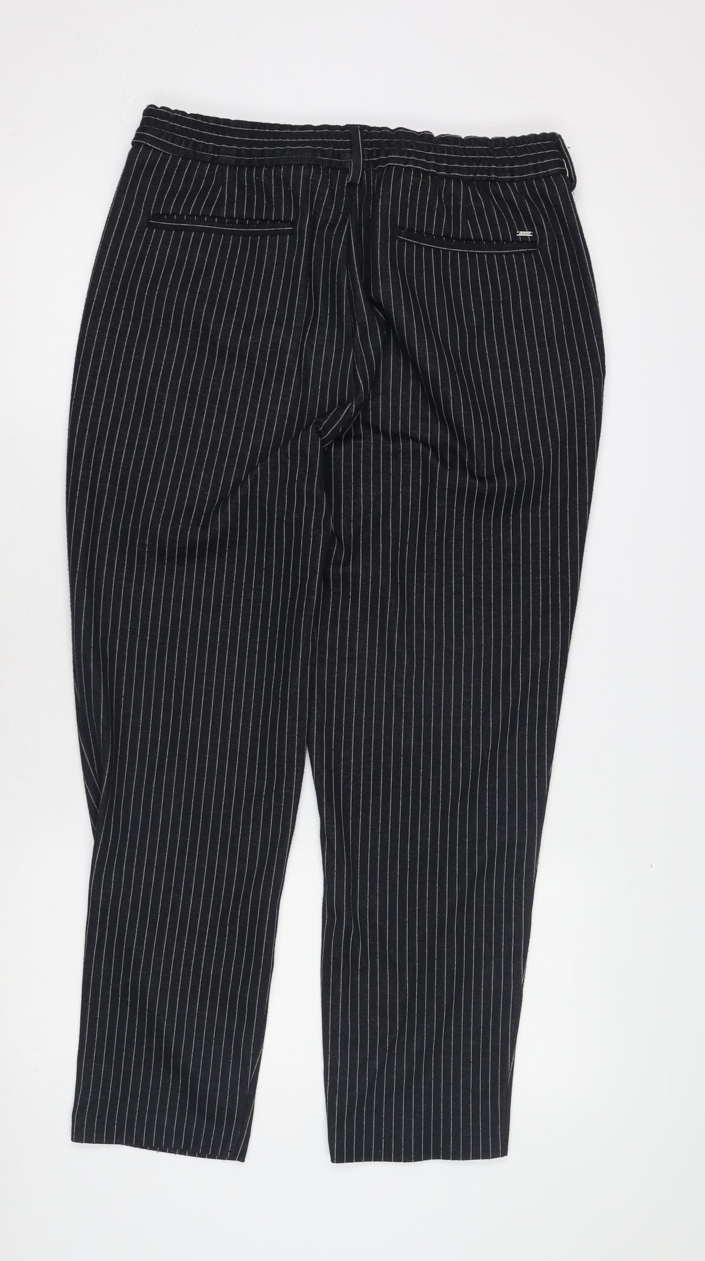 Womens UK Size 12 Zara Regular Fit Dress Pants Black Trousers
