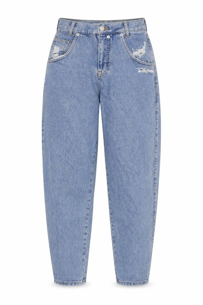 Womens UK Size 8 Pull & Bear Relaxed Fit Mom Blue Jeans
