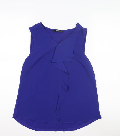 Dunnes Women's Blue Sleeveless V-Neck Blouse