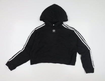 Adidas Kids Black Pullover Hoodie L Unisex Sports Style